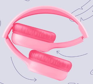 Trust sluchátka Nouna Kids Headphones, Růžová skládací konstrukce